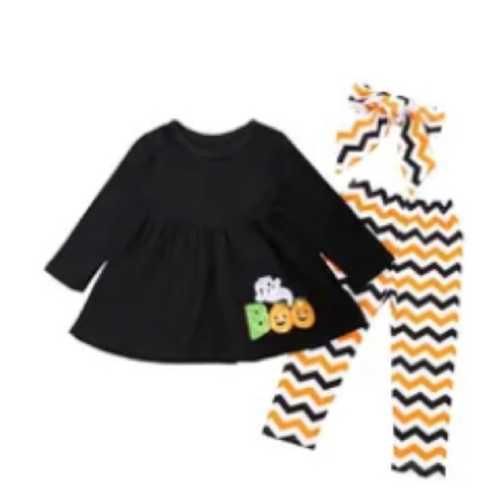 Holloween Toddler Girl Long Sleeve and Long Pant Set